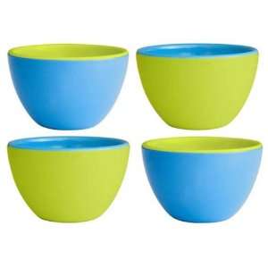  Zak Designs Ocean Blue and Kiwi 4 Piece Mini Bowl Set 