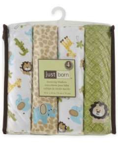   Triboro Just Born Flannel Receiving Blankets 4 Pack 