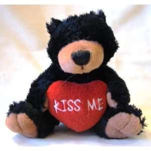  Black Bear Heart Holding Plush with Kissing Sounds Toys & Games
