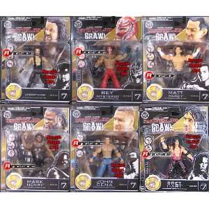  DELUXE BUILD N BRAWL 7 COMPLETE SET OF 6 WWE TOY 