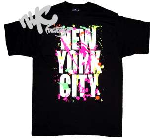 BLACK NEW YORK CITY PAINT SPLASH SPLATTER NY T SHIRT XL  