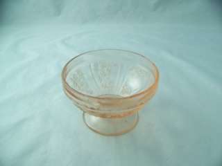 FEDERAL GLASS SHARON CABBAGE ROSE PINK FTD. SHERBET(s)  