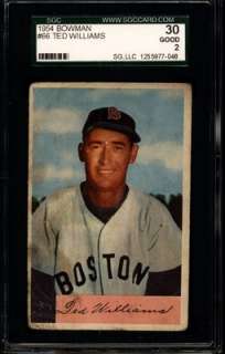 1954 BOWMAN #66 TED WILLIAMS RED SOX SGC 30  2  