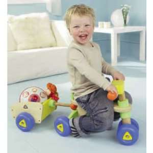  Classic wooden tricycle with trailer to fill with toys 