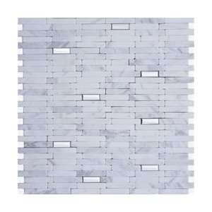  G49 Marble & Stainless Steel Blend Mosaic Tile 10sqft/one 