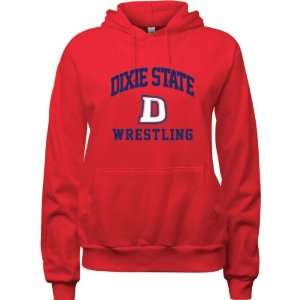  Dixie State Red Storm Red Womens Wrestling Arch Hooded 