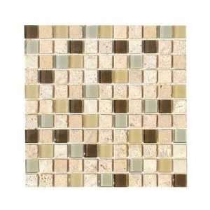  Fennel Travertine and Glass Mosaic