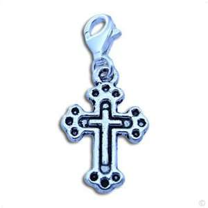   pendant   Silver holy Cross dangle #8452, bracelet Charm  Phone Charm