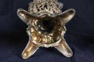 450 RARE MERIDEN BRONZE 1890s FRANZ YOKEL VICTOR LAMP CRANBERRY 