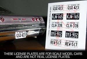 1965   1969 TEXAS model car LICENSE PLATES for 1/25 scale MODEL CARS 
