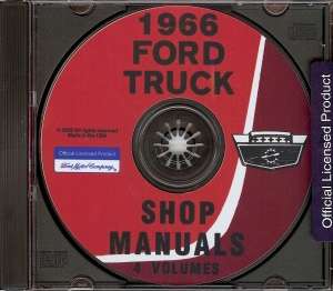FORD 1966 Bronco & F100 thru F350 Truck Shop Manual CD  