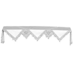   Lace Prelude 19 Inch by 89 Inch Mantle Scarf, White