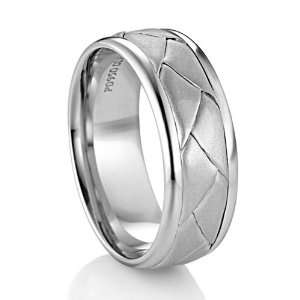  8mm Woven Palladium Wedding Band by DIANA Classic Jewelry