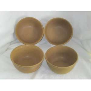 (4) Bennington Pottery Mustard Yellow Bowl Set   Marked 