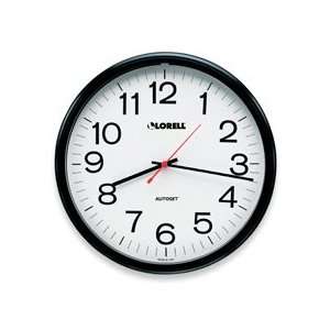   Clock 13 1/4 Arabic Numerals White Dial/Black Frame