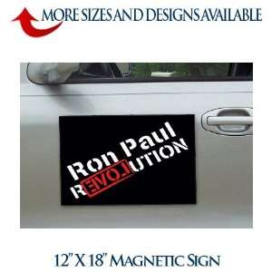   Ron Paul Revolution Black Magnetic Signs (12 X 18) Pair Home