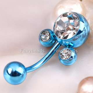 1X BLUE Mickey Mouse Belly Button Ring Navel Jewel 16G  