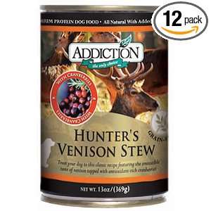 Addiction Hunters Venison Stew Grain Free Canned Dog Food (12/13 