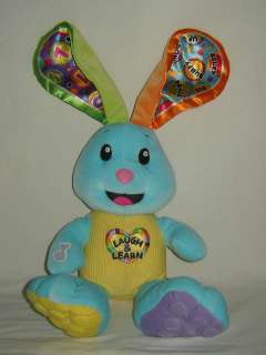   & Learn Fisher Price Plush Electronic Blue and Yellow Rabbit  