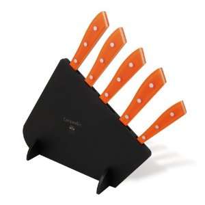  Coltellerie Berti   Compendio 5pc Knife Set Orange Lucite 