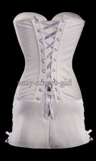 2XL White Faux Leather Corset & Dress Bustier Wedding 2XL A059_white 