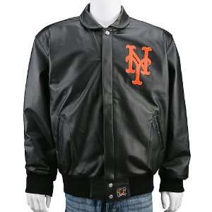 New York Mets Leather Script Jacket