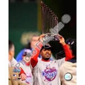   Jimmy Rollins Phillies w/World Series Trophy 8x10 Sports Collectibles