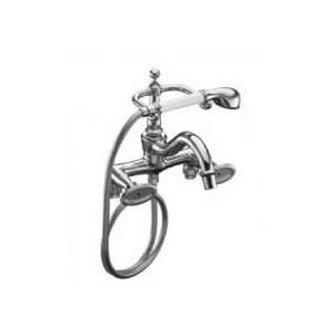  Kohler K 110 9B PW Bath Faucet w/Handshower & Oval Handles 