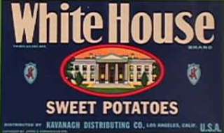 White House Yam Crate Label Los Angeles, California  