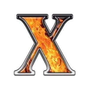  Reflective Letter X with Inferno Flames   16 h 