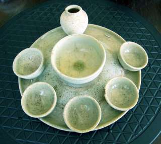 Rare Sui White glaze tray with cups and vase (L16)  