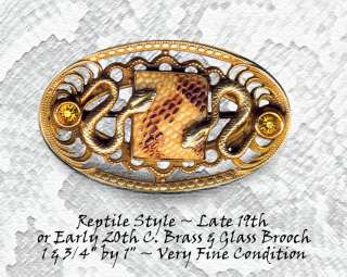 Brooch  Early 20th C. Snakeskin Art Glass & Big Snakes  