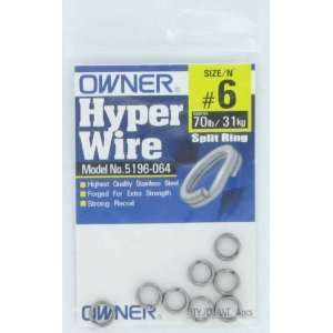  Hyper Wire Split Ring Size 6 70lb Test 8per pk Sports 