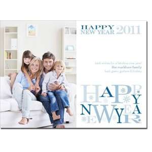   Holiday Photo Cards (New Year Letters Blue)