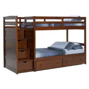  Woodcrest Pine Ridge Front Loading Stair Bunk Bed 