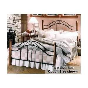 Twin Size Bed   Winsloh Twin Size Metal Bed with Wood Posts  