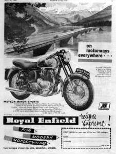 1960 Royal Enfield Meteor Minor Sports Motorcycle Ad  