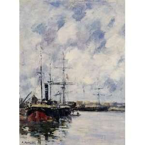   , painting name A Corner of the Deauville Basin, By Boudin Eugène