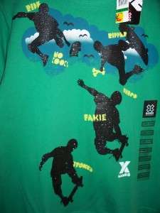 Boys Green X Games Skateboad T Shirt Large 14 / 16 NWT  