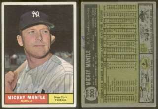   Topps 300 Mickey Mantle Yankees PR but EX looking with ink back  
