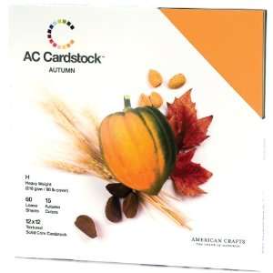 New   American Crafts Cardstock Pack 12X12 60/Pkg   Autumn by American 