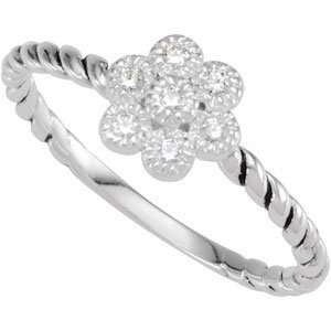  Stackable CZ Flower Ring Jewelry