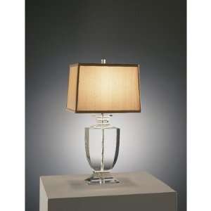   Clear Lead Crystal Table Lamp with Cafe Shade