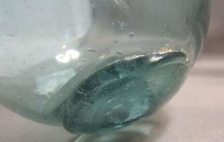 Blue Green FISHING FLOAT Hand Blown GLASS Heavy Pontil  