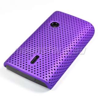 Hard RubberIZED MESHY case cover for SONY ERICSSON X8 PURPLE