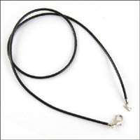 M005/ 25 Black Necklace Cord With clasps 1.5mm×45cm  