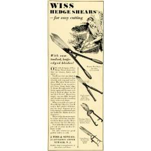  1930 Ad Wiss Hedge Shears Newark New Jersey Garden Bush 