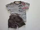 Boutique Mish boy stripe tee shorts SET outfit 2 2T 2Y