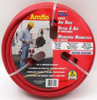 Amflo 100 x 3/8 Rubber Air Tool Hose #552 100A Red  