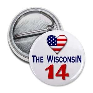  SUPPORT the WISCONSIN 14 Politics 1 Mini Pinback Button 